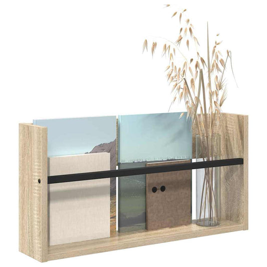 Žurnalų stovas Sonoma ąžuolas 60 x 12 x 30 cm Apdirbta mediena