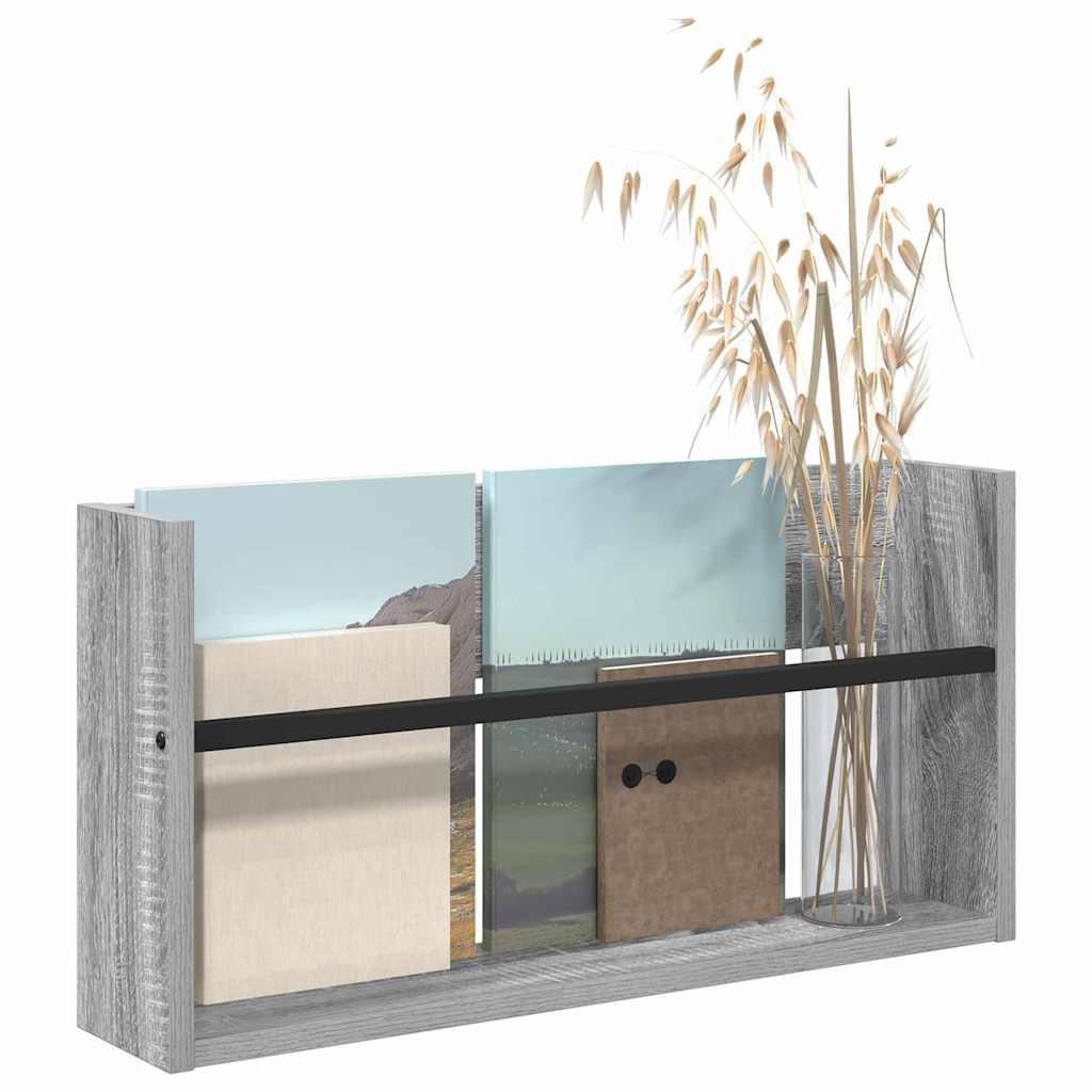 Žurnalų stovas Pilkas Sonoma 60 x 12 x 30 cm Apdirbta mediena