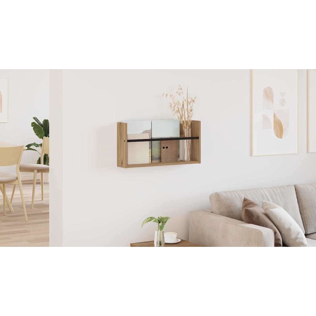 Žurnalų stovas su lentyna Amatininkų ąžuolas 60 x 12 x 30 cm