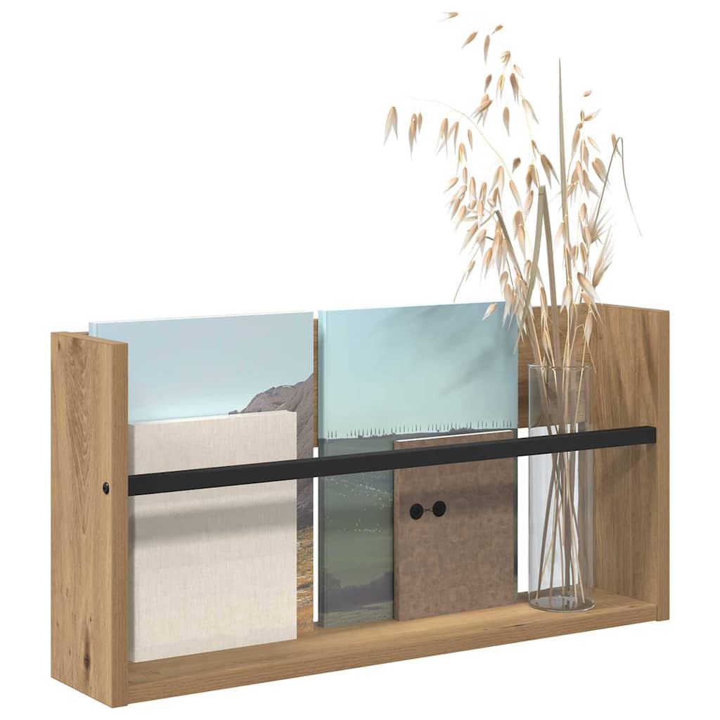 Žurnalų stovas su lentyna Amatininkų ąžuolas 60 x 12 x 30 cm