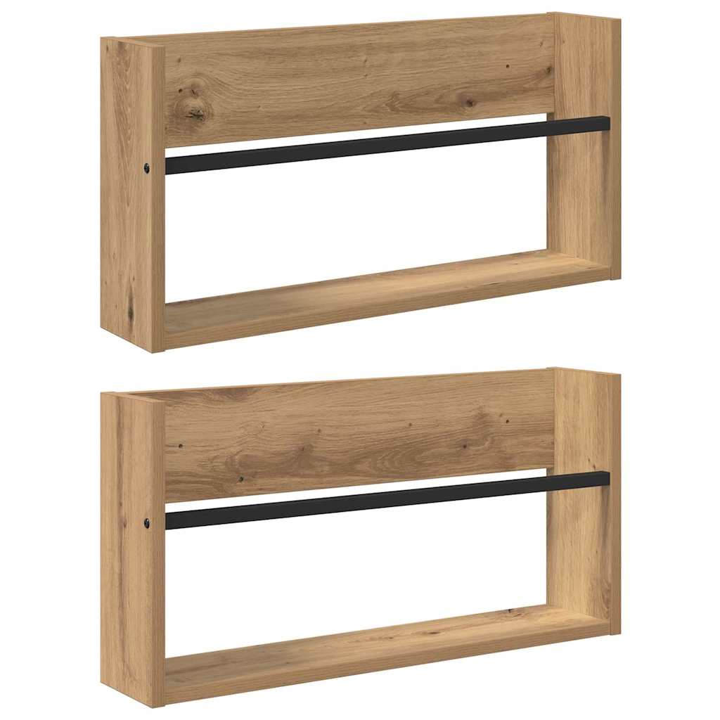 Žurnalų stovas 2 pcs Amatininkų ąžuolas 60 x 12 x 30 cm
