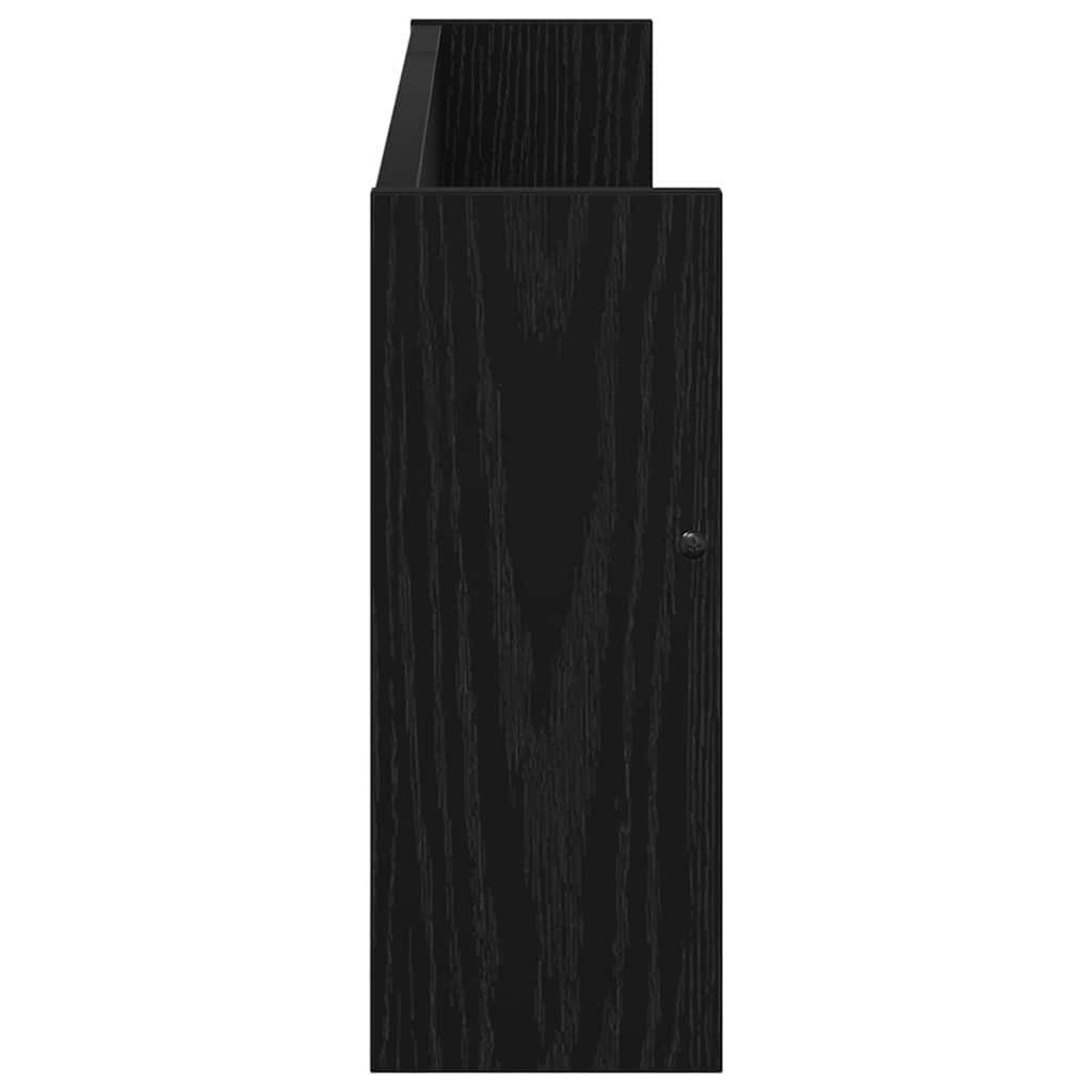 Žurnalų stovas su lentyna 2 pcs Juodas ąžuolas 80 x 12 x 30 cm