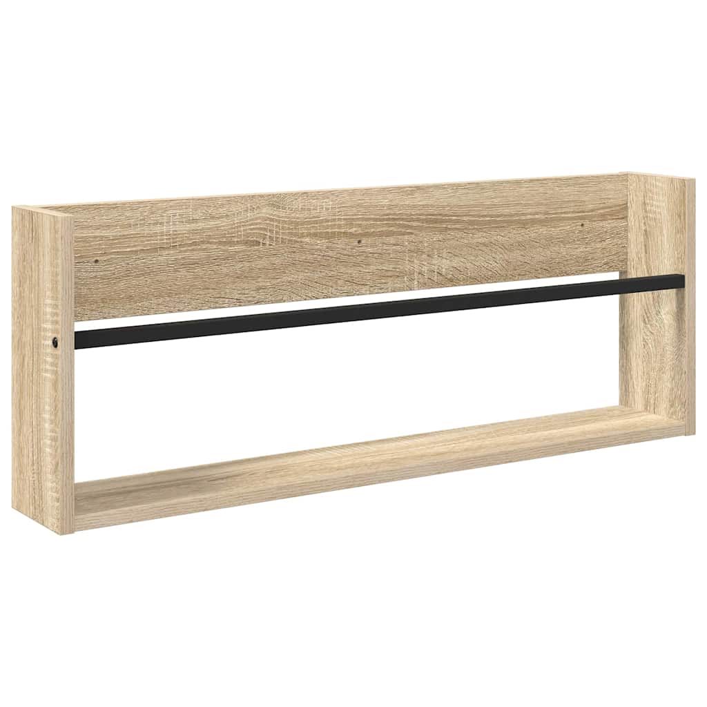 Žurnalų stovas su lentyna 2 pcs Sonoma ąžuolas 80 x 12 x 30 cm