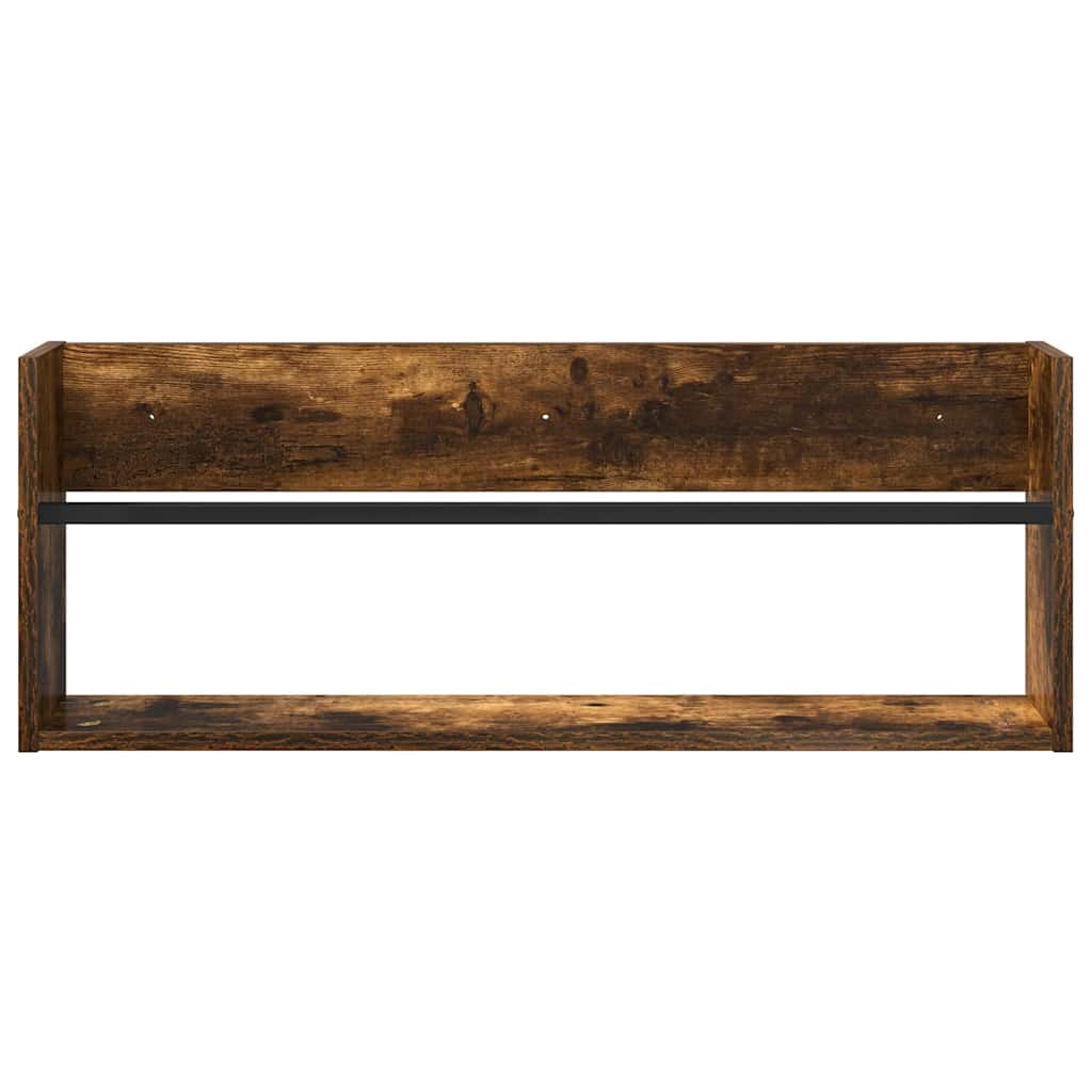 Žurnalų stovas su lentyna 2 pcs Rūkyta ąžuolas 80 x 12 x 30 cm