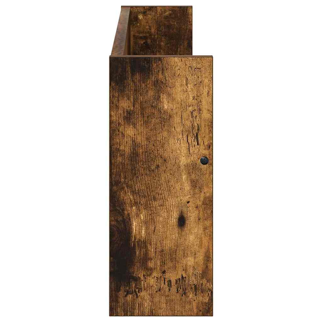 Žurnalų stovas su lentyna 2 pcs Rūkyta ąžuolas 80 x 12 x 30 cm