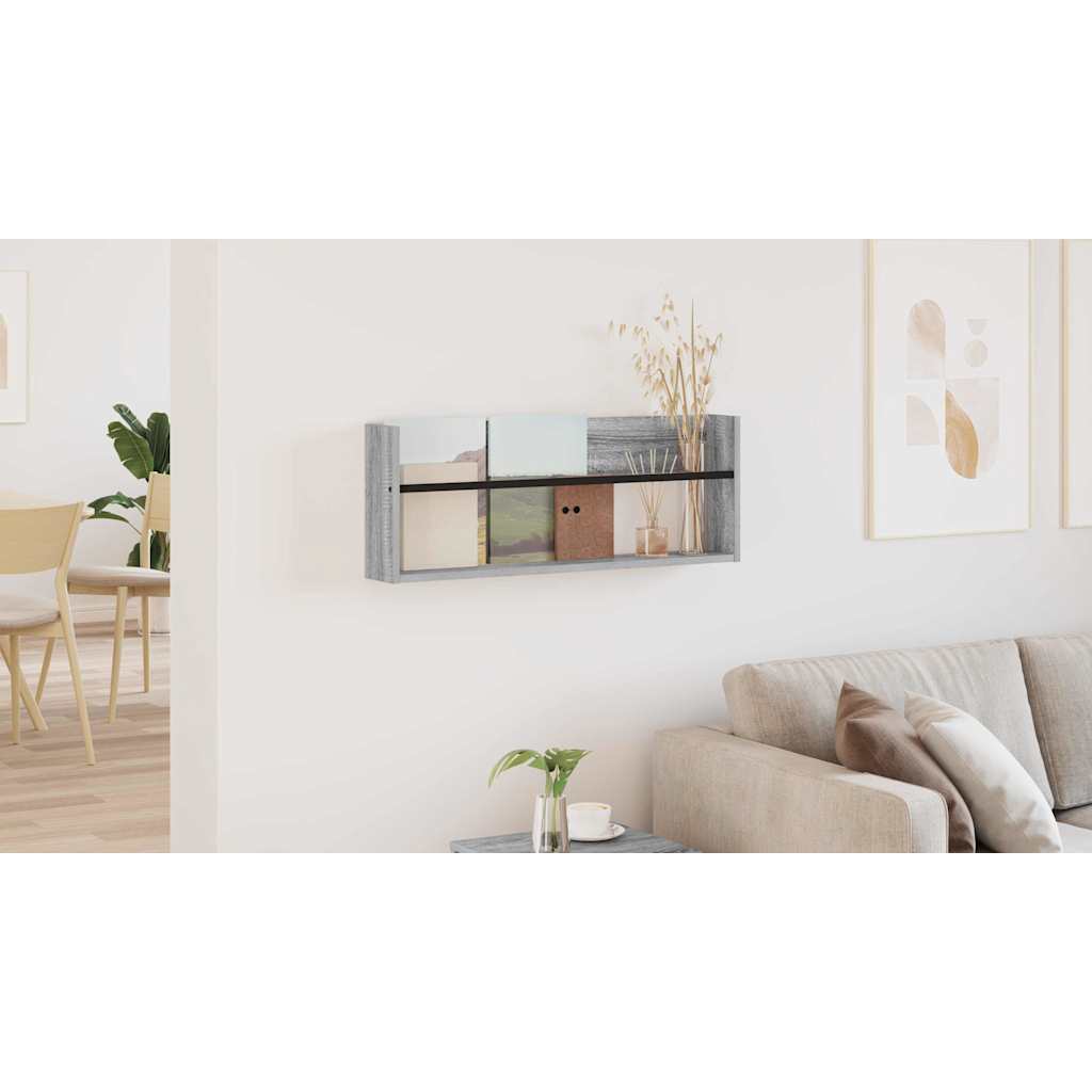 Žurnalų stovas Pilkas Sonoma 80 x 12 x 30 cm Apdirbta mediena