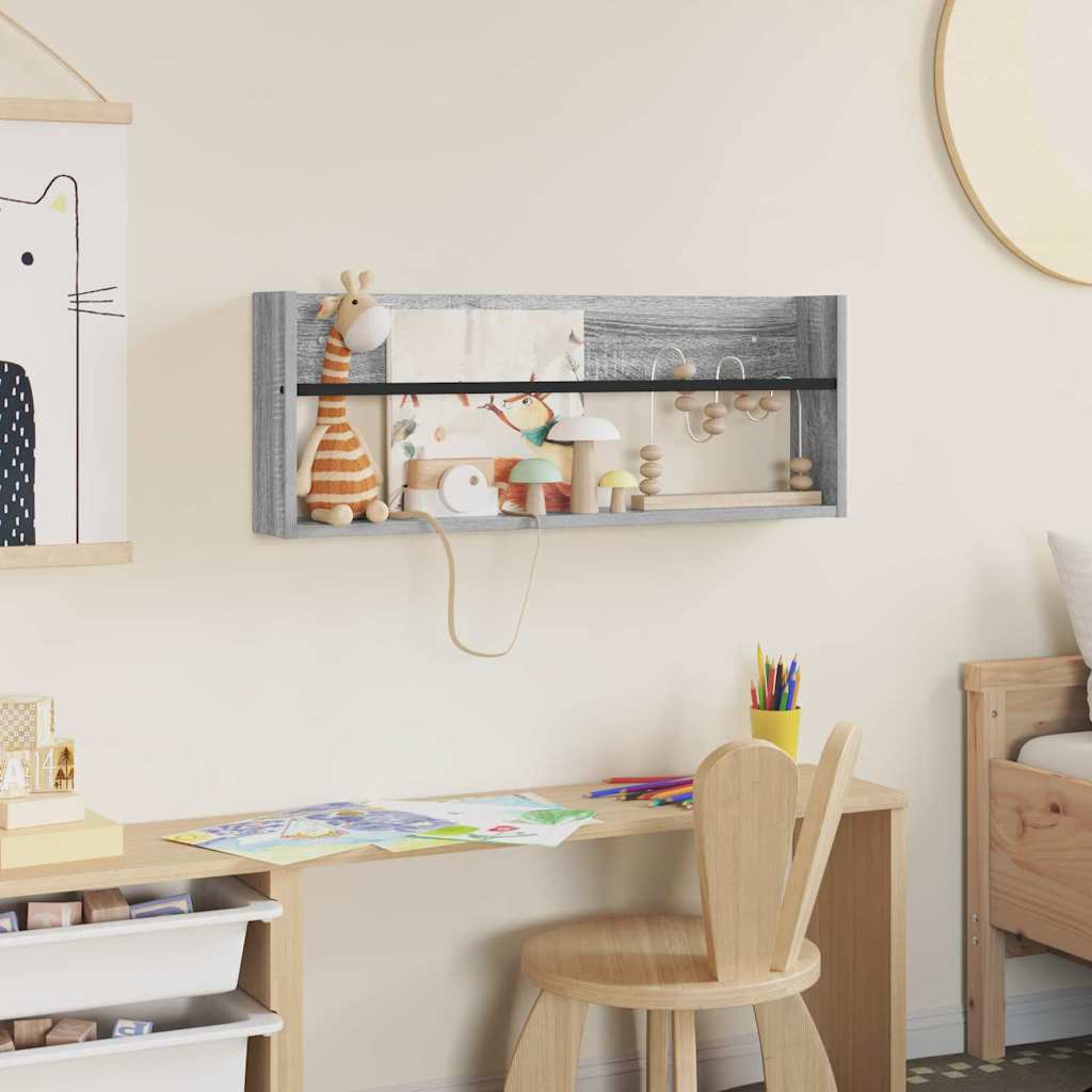 Žurnalų stovas Pilkas Sonoma 80 x 12 x 30 cm Apdirbta mediena