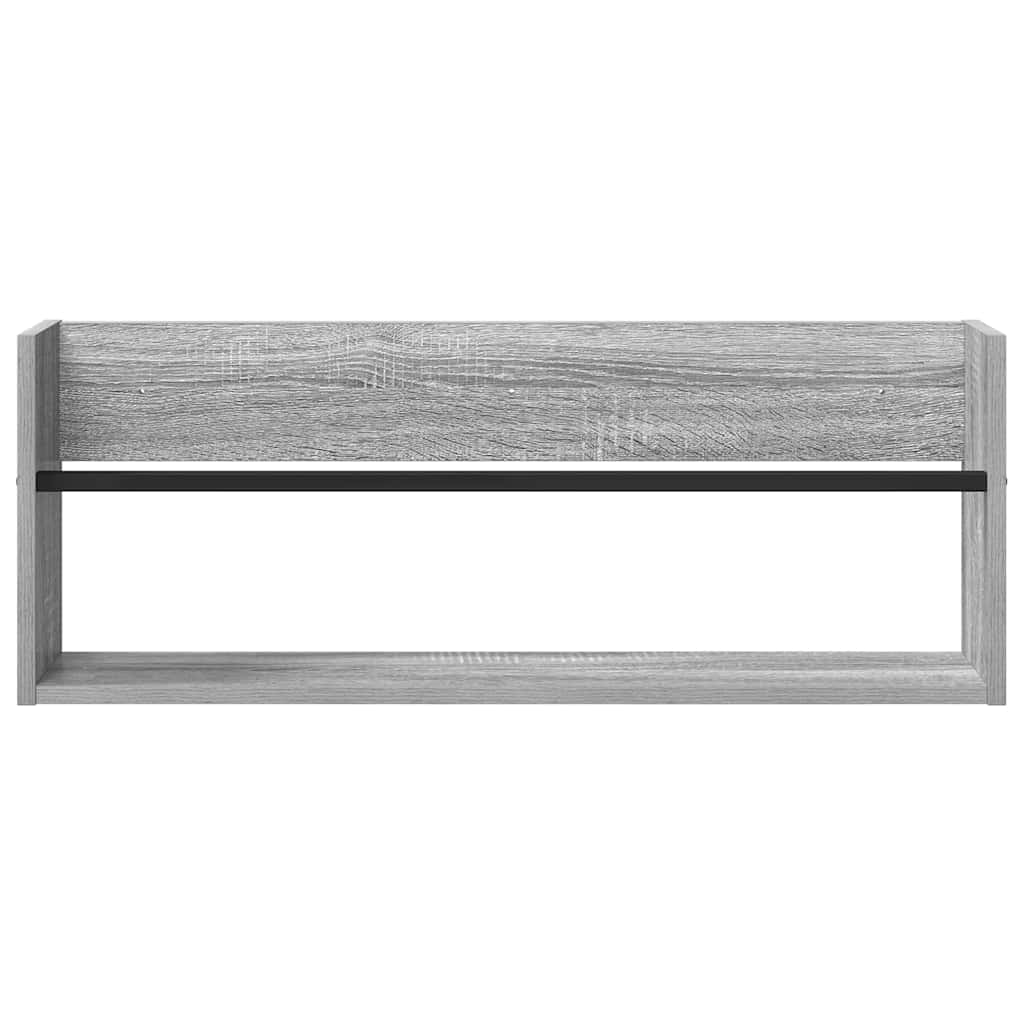 Žurnalų stovas su lentyna 2 pcs Pilkas Sonoma 80 x 12 x 30 cm