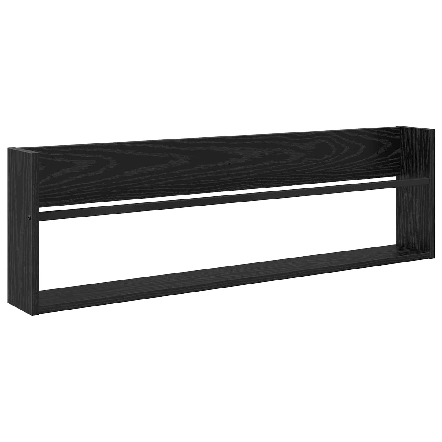 Žurnalų stovas su lentyna 2 pcs Juodas ąžuolas 100 x 12 x 30 cm
