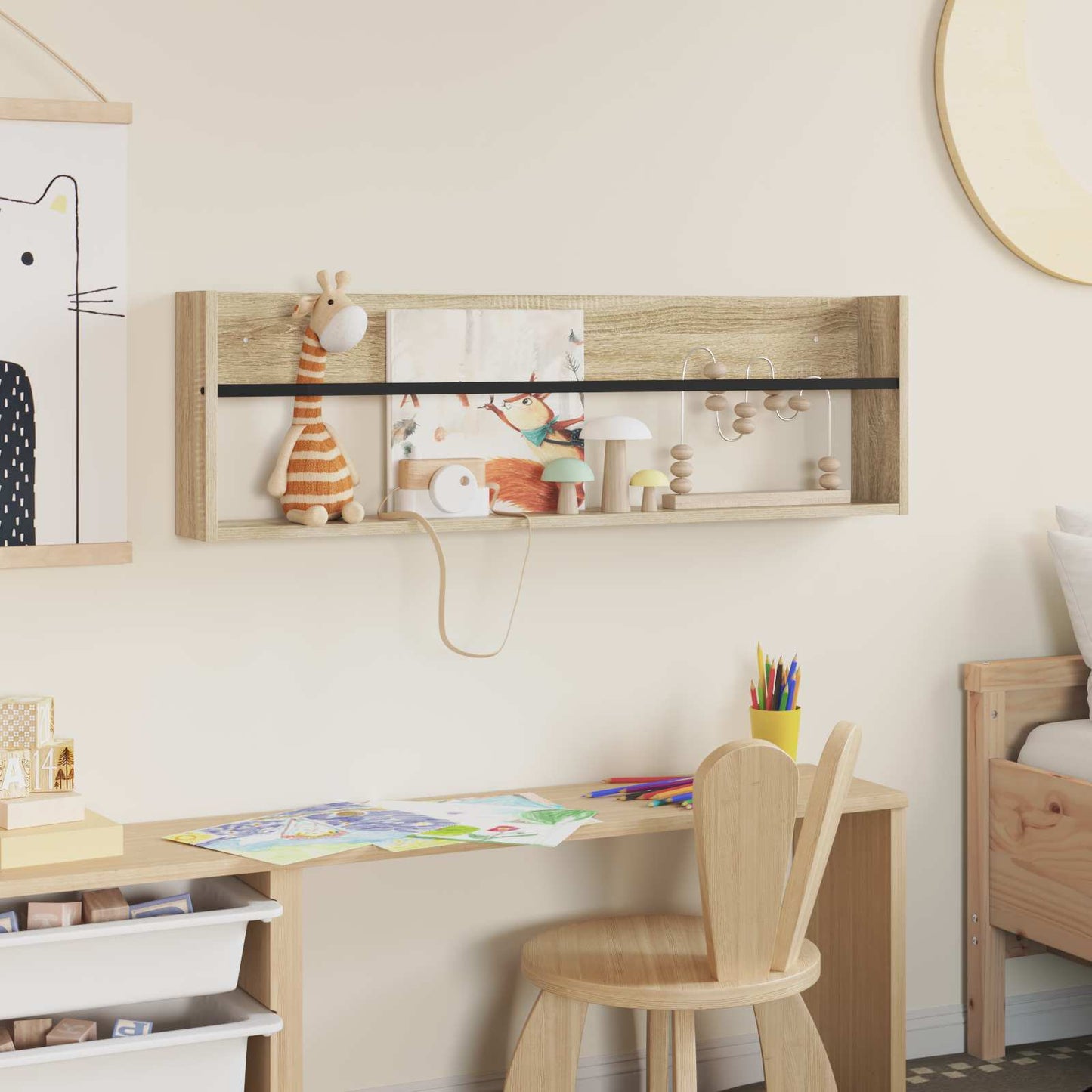 Žurnalų stovas Sonoma ąžuolas 100 x 12 x 30 cm Apdirbta mediena