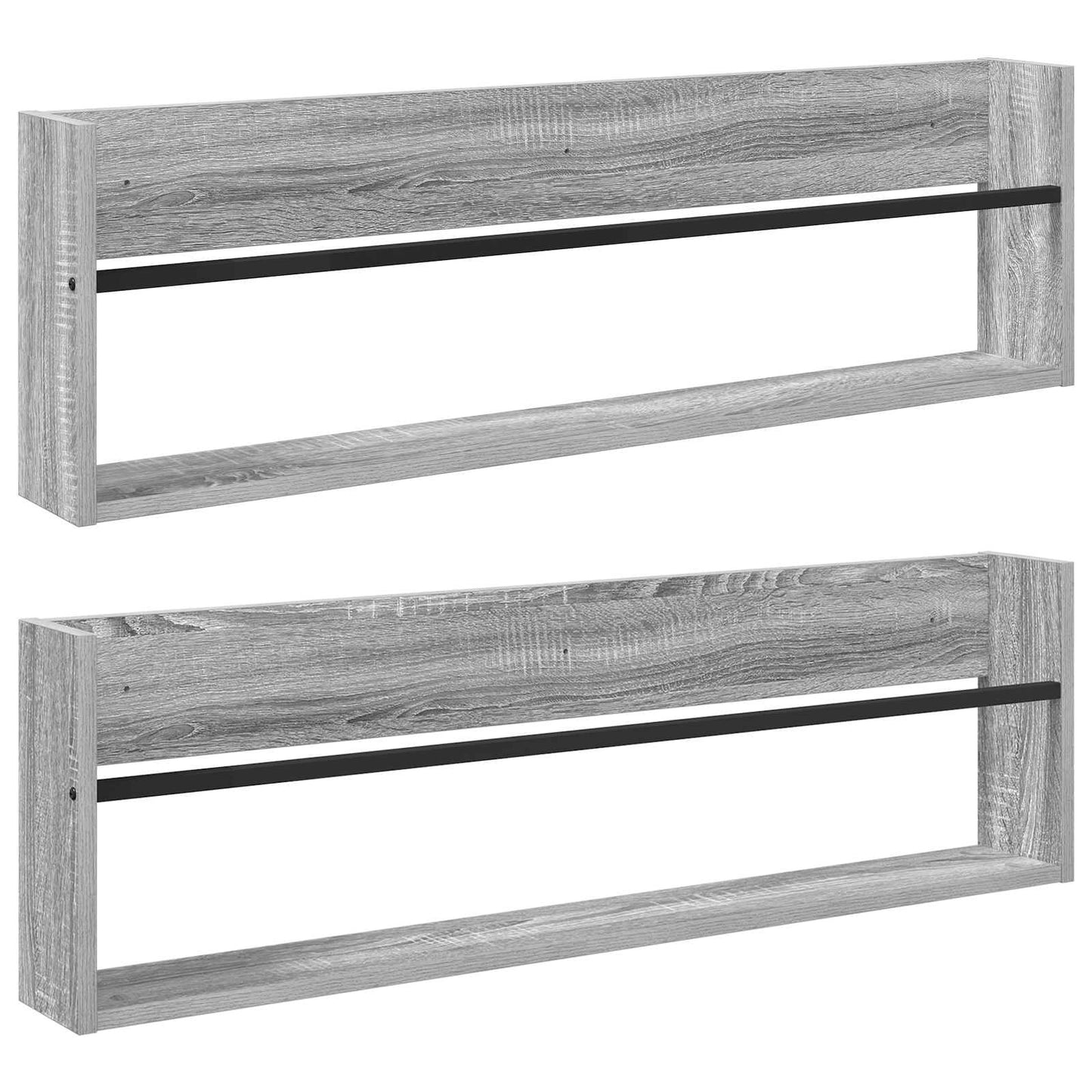 Žurnalų stovas su lentyna 2 pcs Pilkas Sonoma 100 x 12 x 30 cm