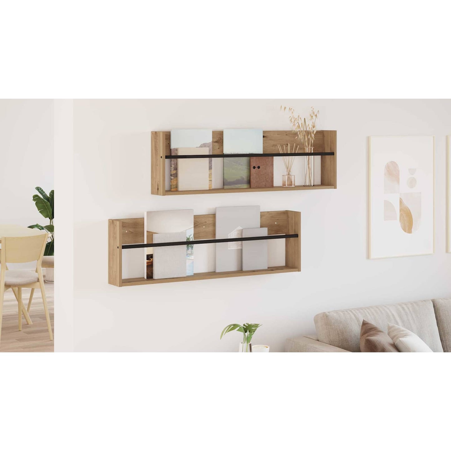 Žurnalų stovas 2 pcs Amatininkų ąžuolas 100 x 12 x 30 cm