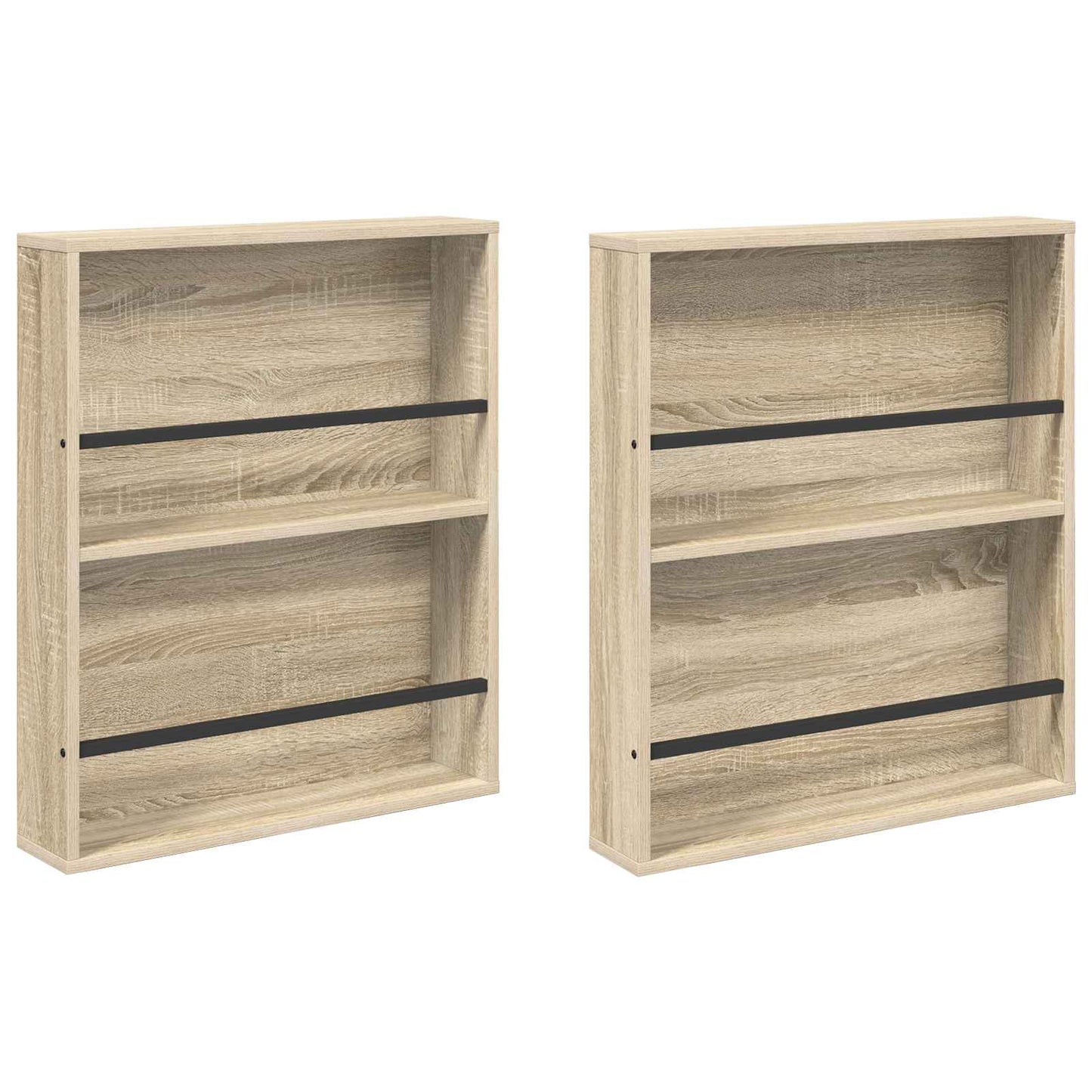 Žurnalų stovas su lentyna 2 pcs Sonoma ąžuolas 60 x 12 x 70 cm