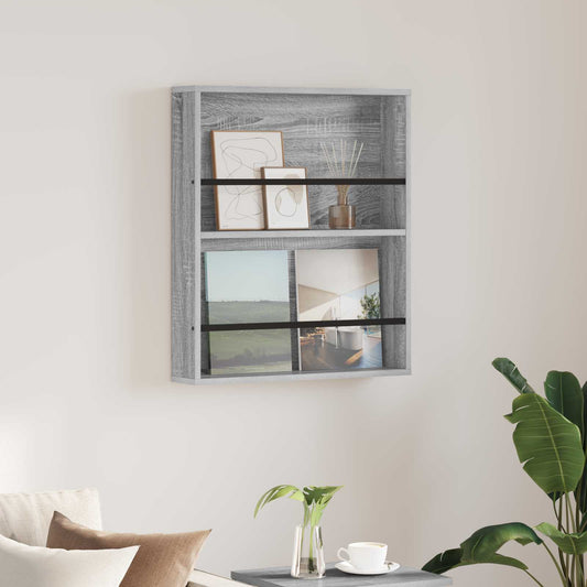 Žurnalų stovas Pilkas Sonoma 60 x 12 x 70 cm Apdirbta mediena