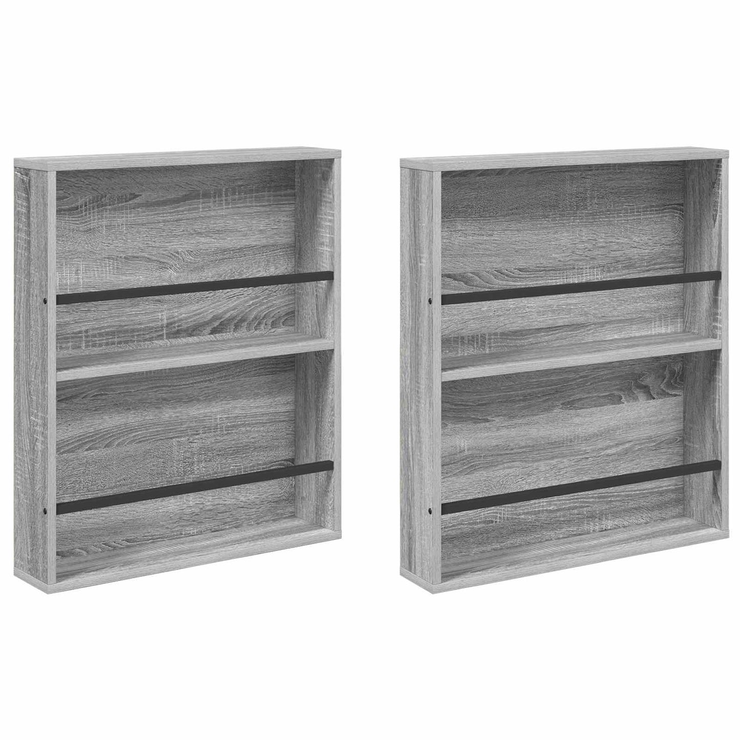 Žurnalų stovas su lentyna 2 pcs Pilkas Sonoma 60 x 12 x 70 cm