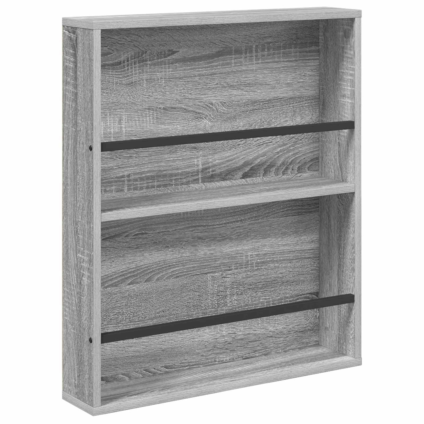 Žurnalų stovas su lentyna 2 pcs Pilkas Sonoma 60 x 12 x 70 cm