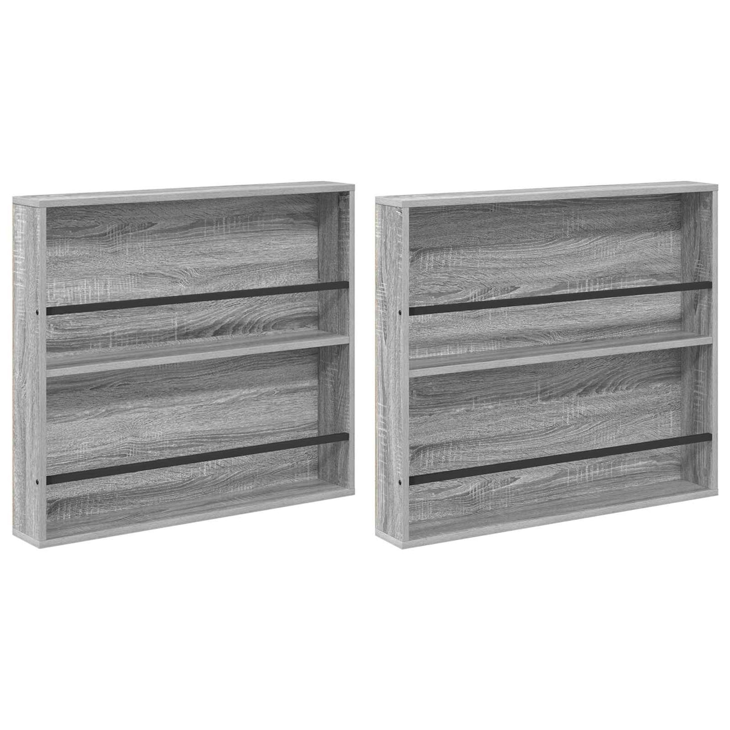 Žurnalų stovas su lentyna 2 pcs Pilkas Sonoma 80 x 12 x 70 cm