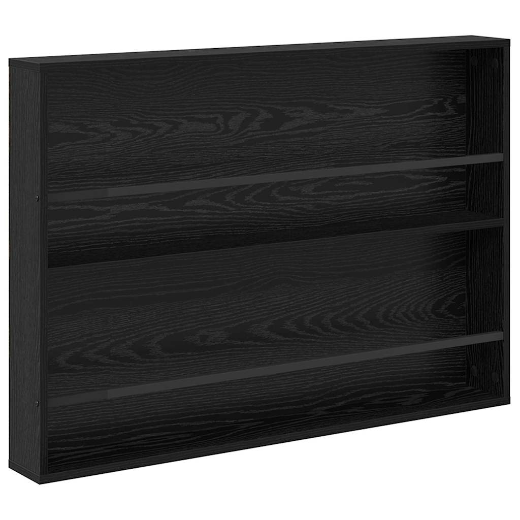 Žurnalų stovas su lentyna 2 pcs Juodas ąžuolas 100 x 12 x 70 cm
