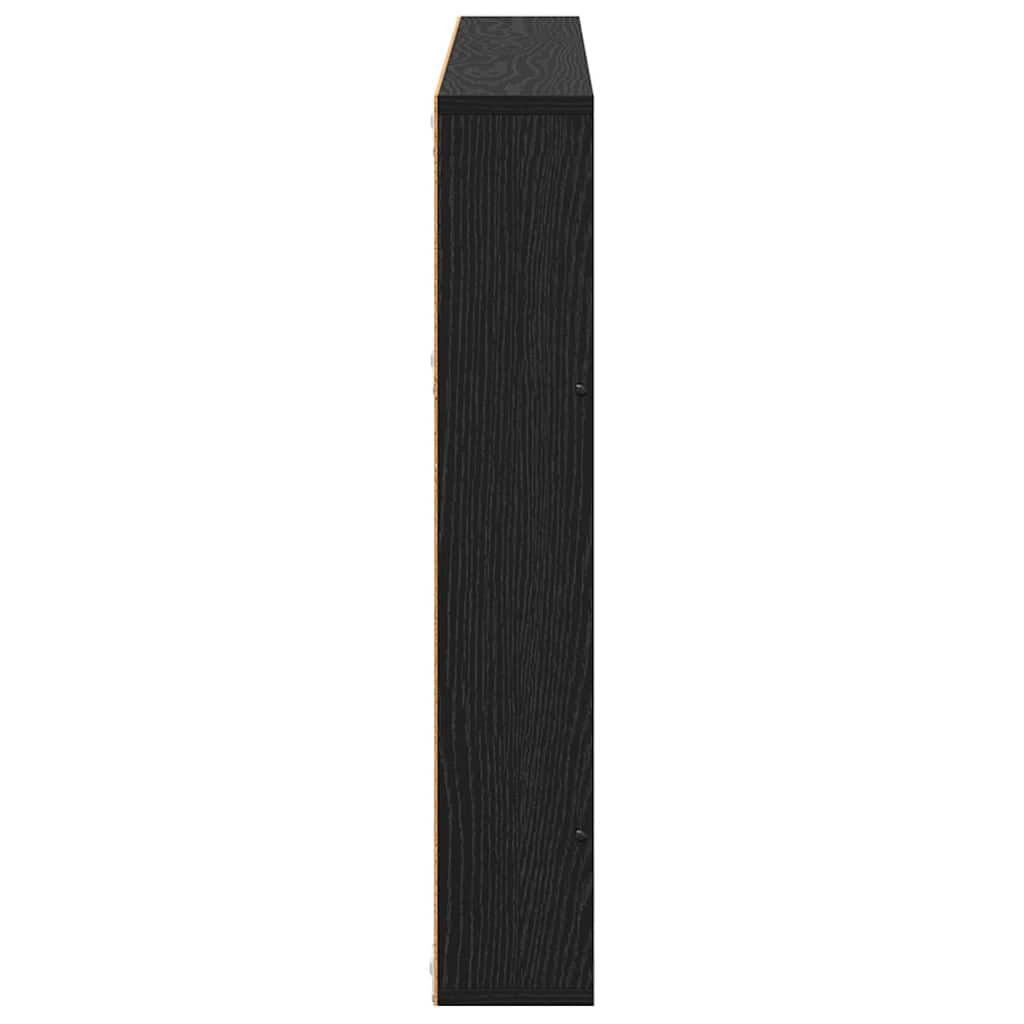 Žurnalų stovas su lentyna 2 pcs Juodas ąžuolas 100 x 12 x 70 cm