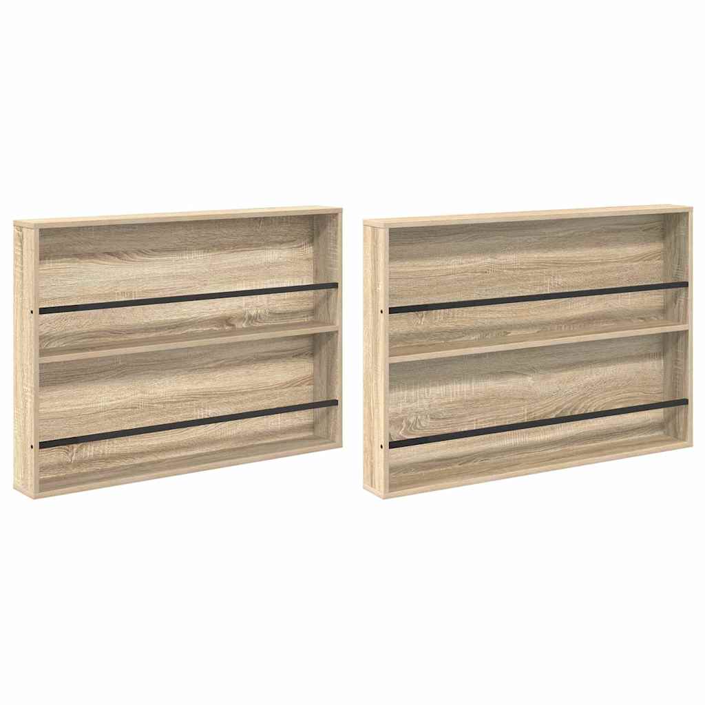 Žurnalų stovas su lentyna 2 pcs Sonoma ąžuolas 100 x 12 x 70 cm