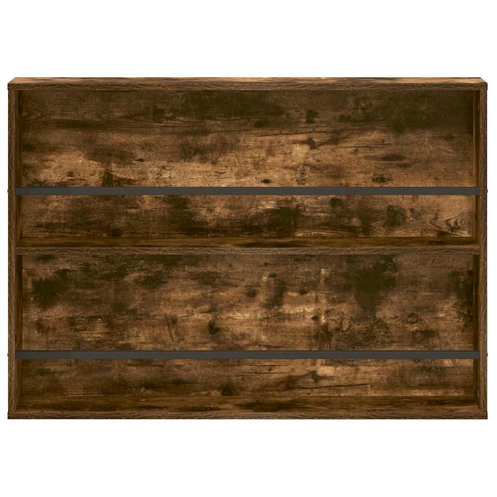 Žurnalų stovas su lentyna 2 pcs Rūkyta ąžuolas 100 x 12 x 70 cm