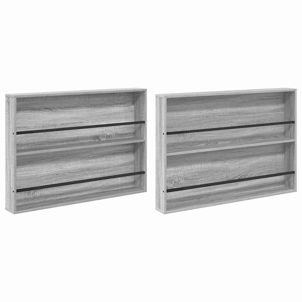 Žurnalų stovas su lentyna 2 pcs Pilkas Sonoma 100 x 12 x 70 cm