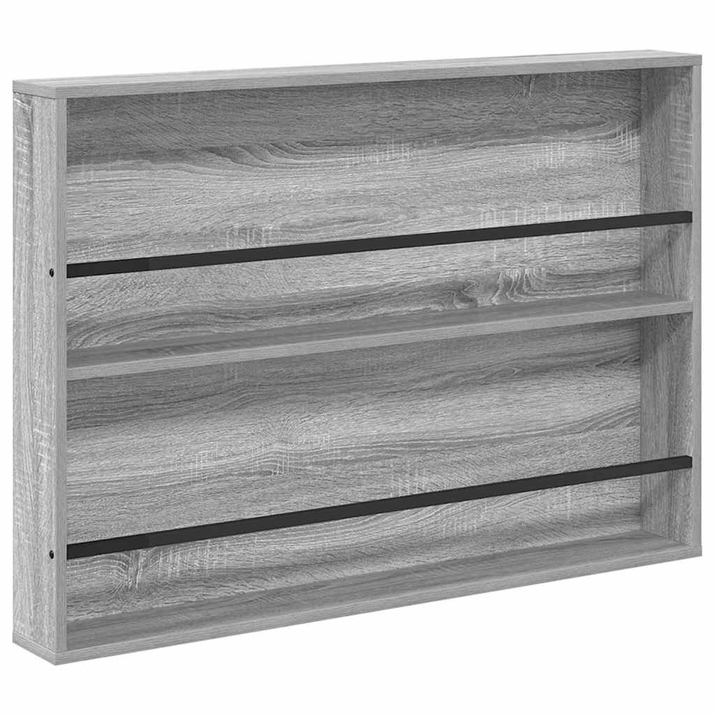 Žurnalų stovas su lentyna 2 pcs Pilkas Sonoma 100 x 12 x 70 cm