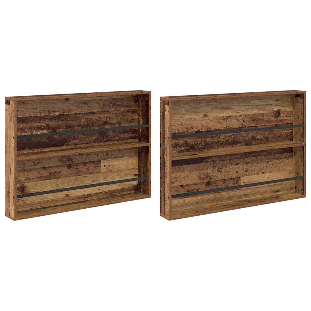 Žurnalų stovas su lentyna 2 pcs Senas medis 100 x 12 x 70 cm