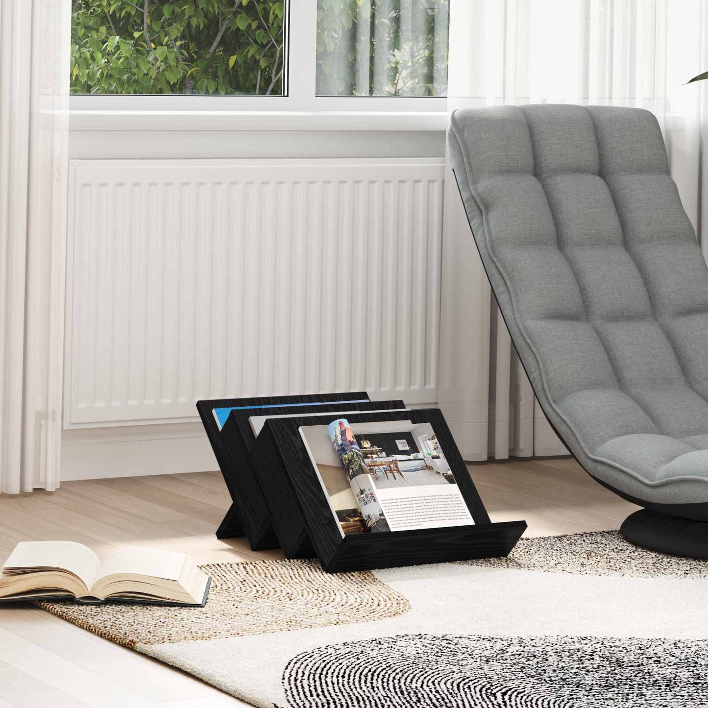 Šoninė spintelė su lentyna Juodas ąžuolas 57,5 x 40 x 42 cm