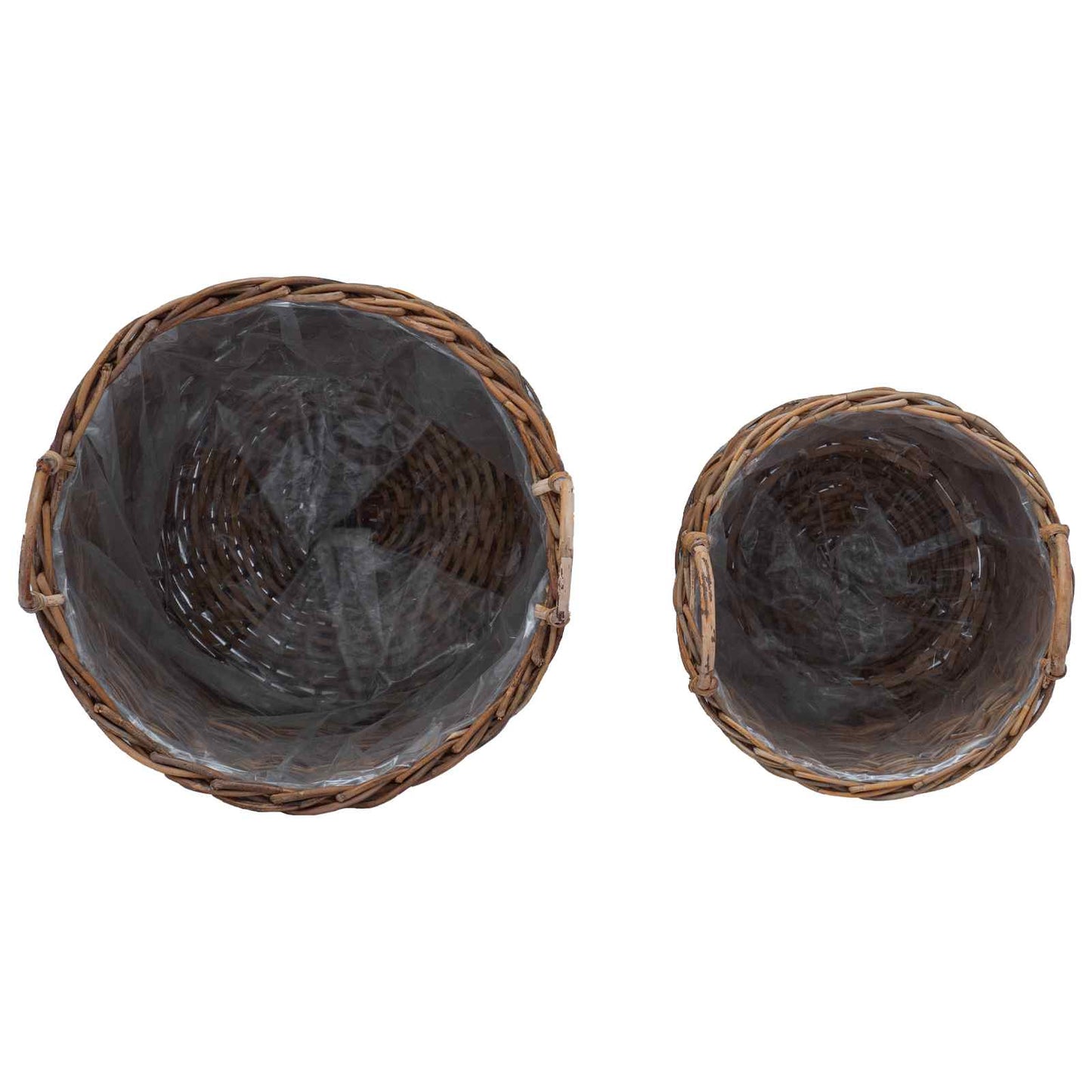 Gėlių krepšys su saugykla 2 pcs Ruda Lacak rotangas