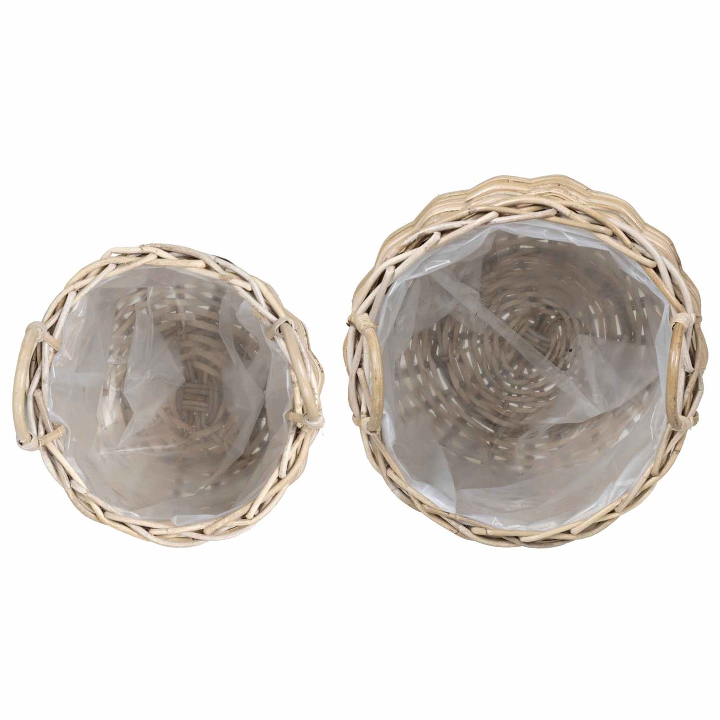 Gėlių krepšys su saugykla 2 pcs Pilka Lacak ratanas
