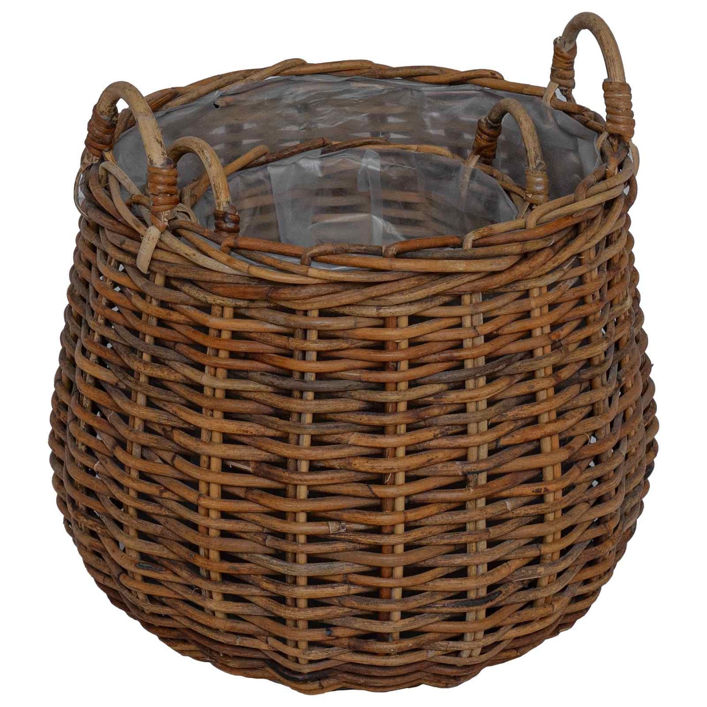 Gėlių krepšys su saugykla 2 pcs Ruda Lacak ratanas