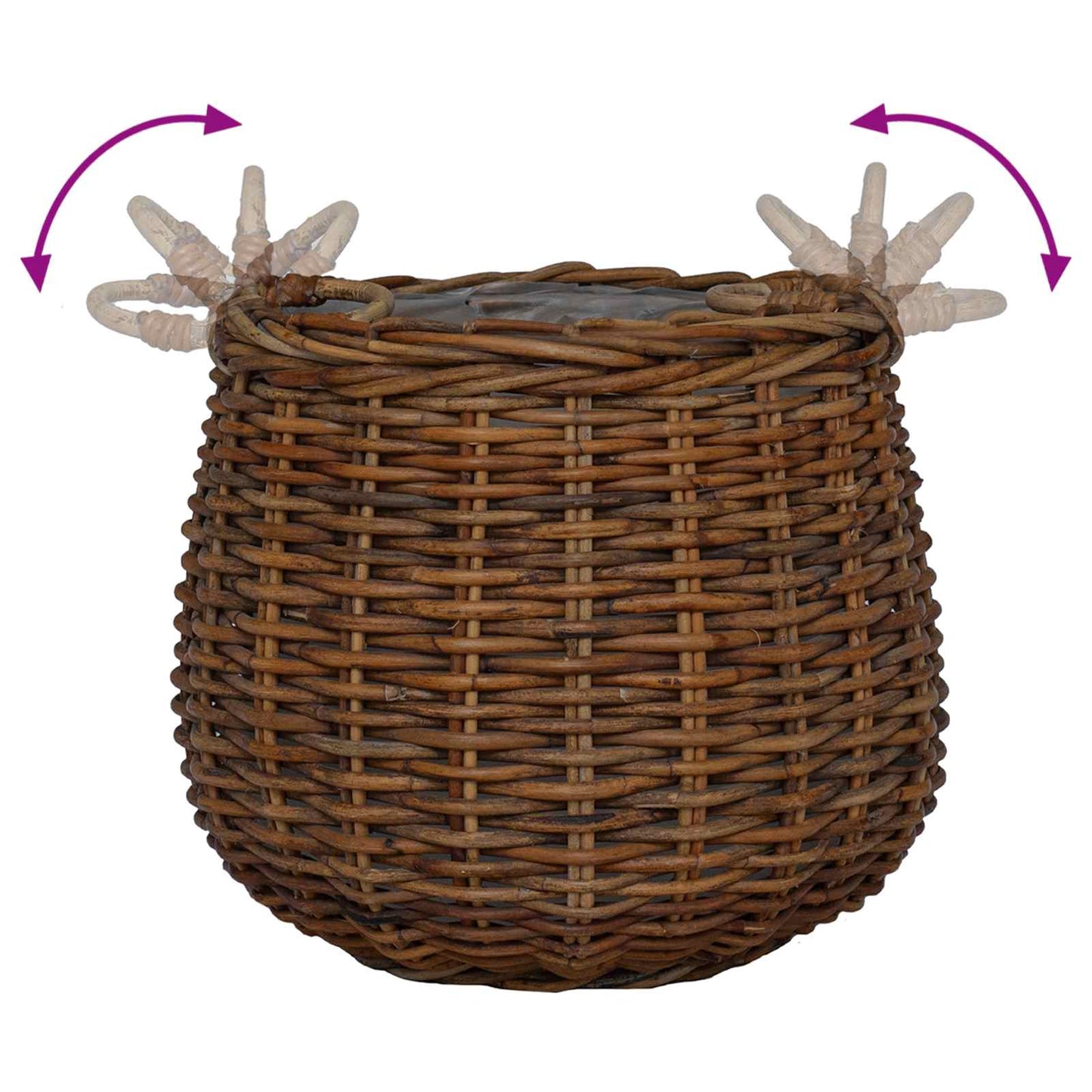 Gėlių krepšys su saugykla 2 pcs Ruda Lacak ratanas