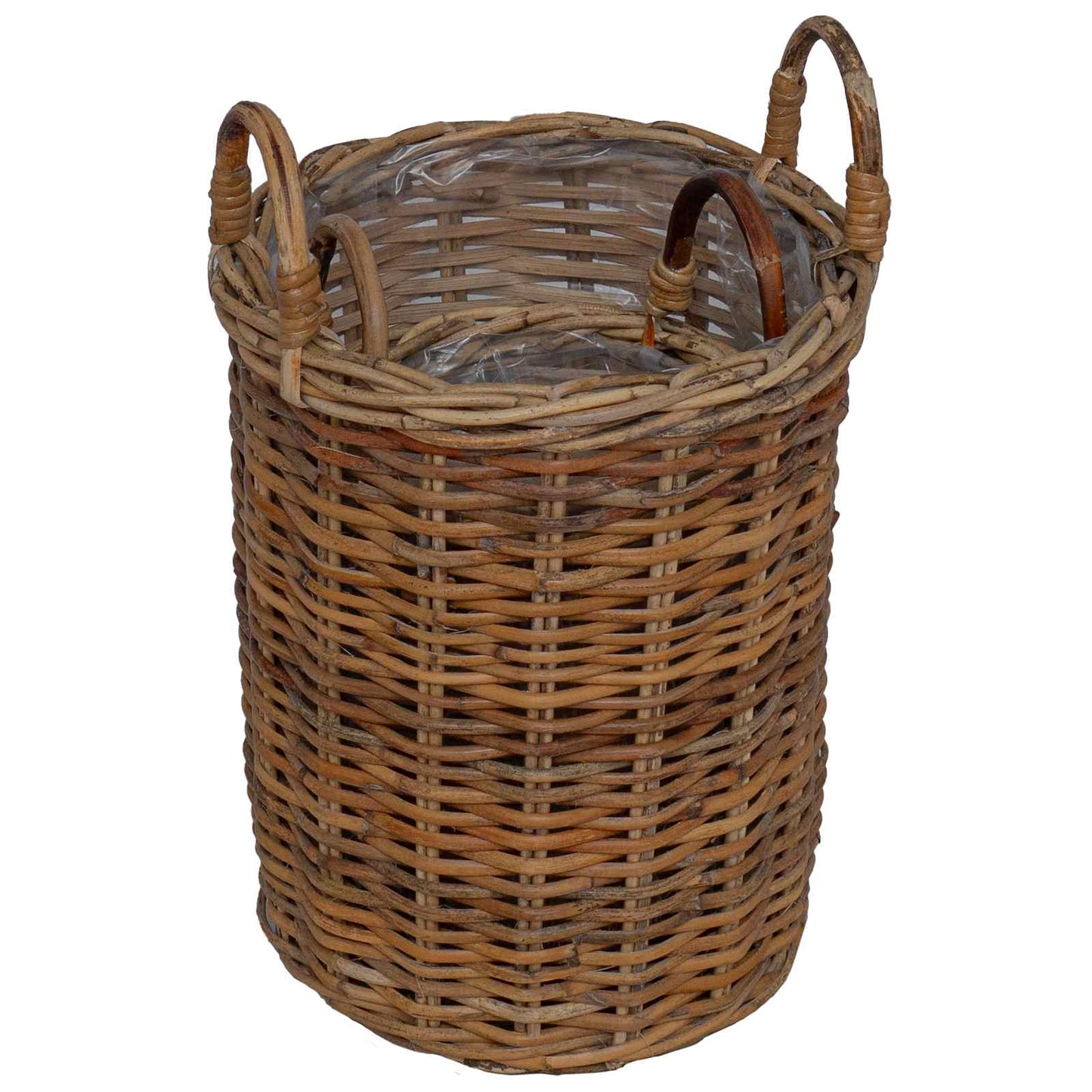 Gėlėms skirtas krepšys su saugykla 2 pcs Ruda Kubu ratanas