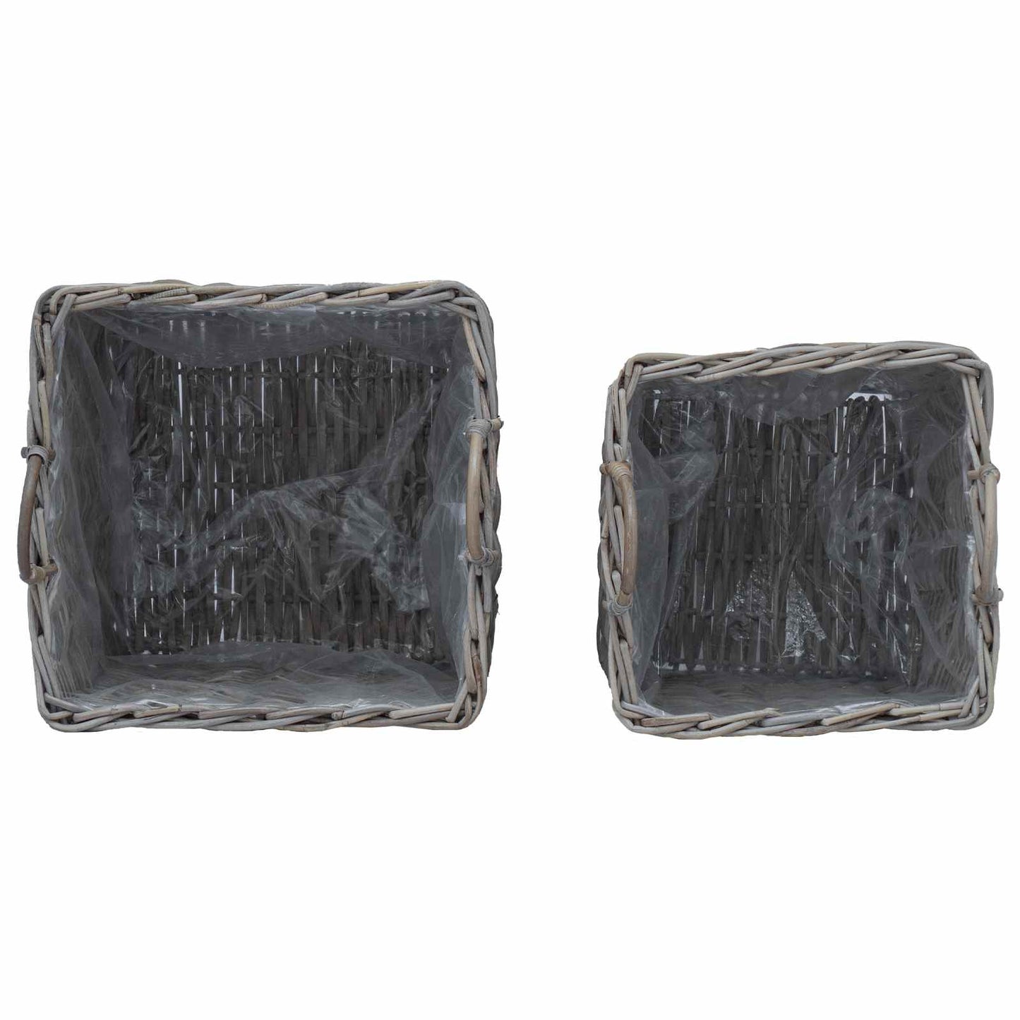 Gėlių krepšys su saugykla 2 pcs Pilka Lacak ratanas