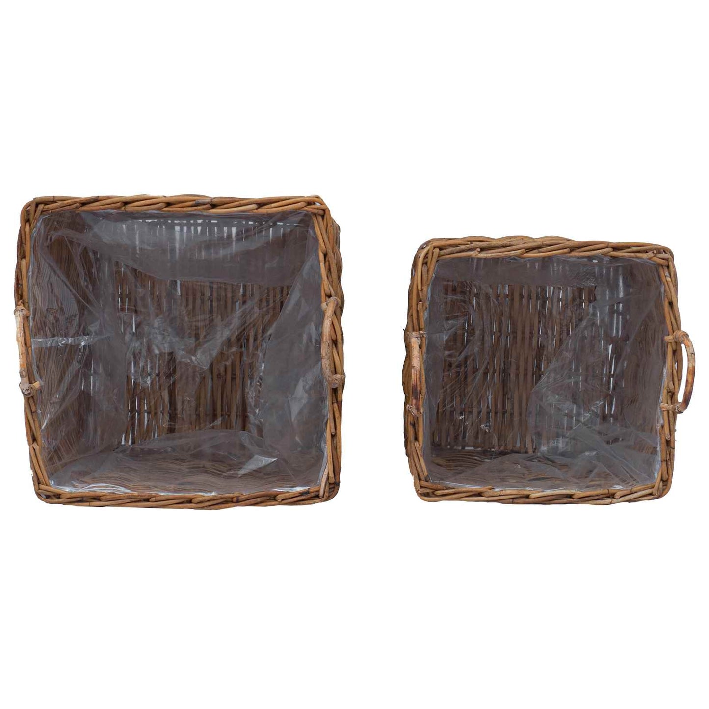 Gėlių krepšys su saugykla 2 pcs Ruda Lacak ratanas