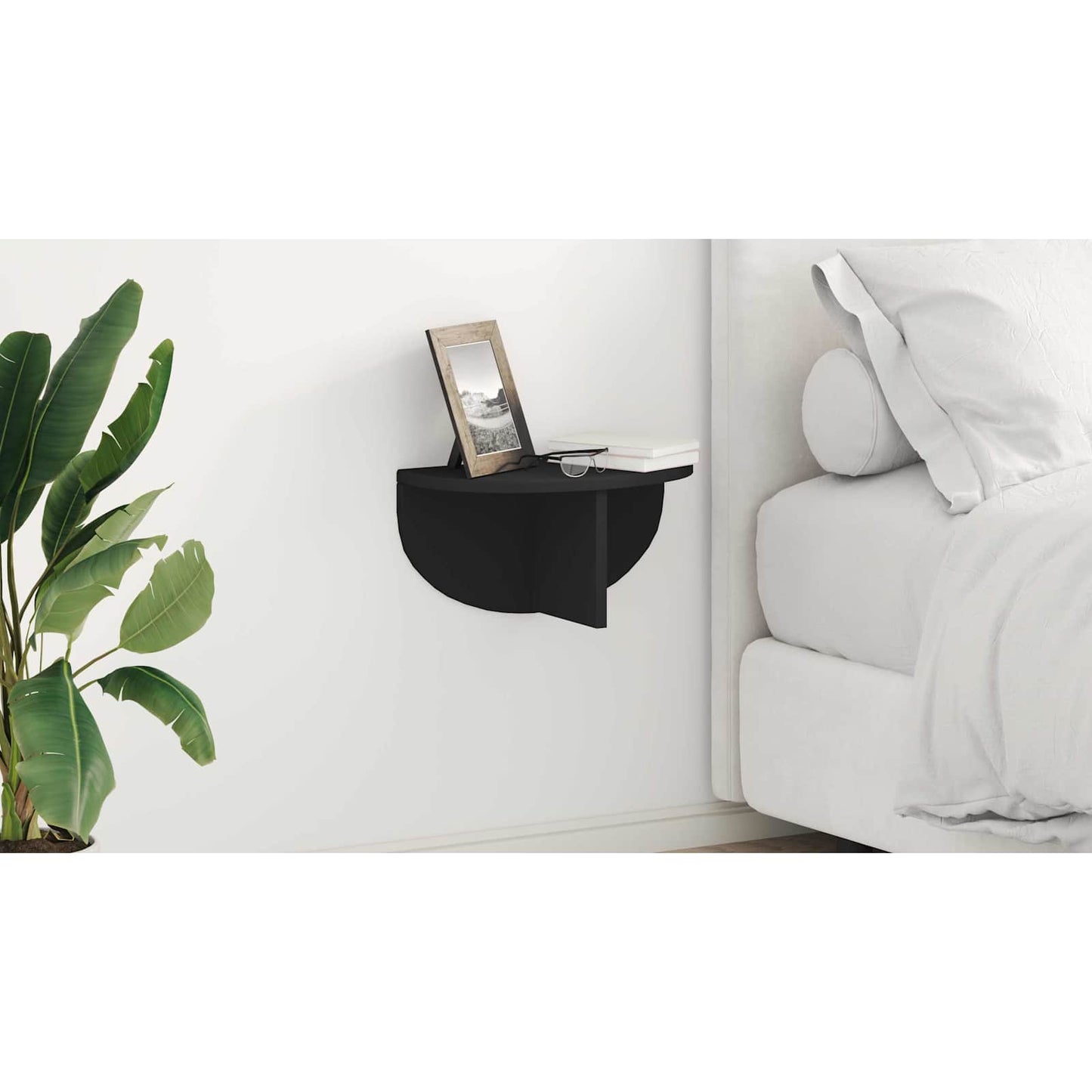 Sieninė lentyna 2 pcs Juoda 38 x 19 x 19 cm Apdirbta mediena