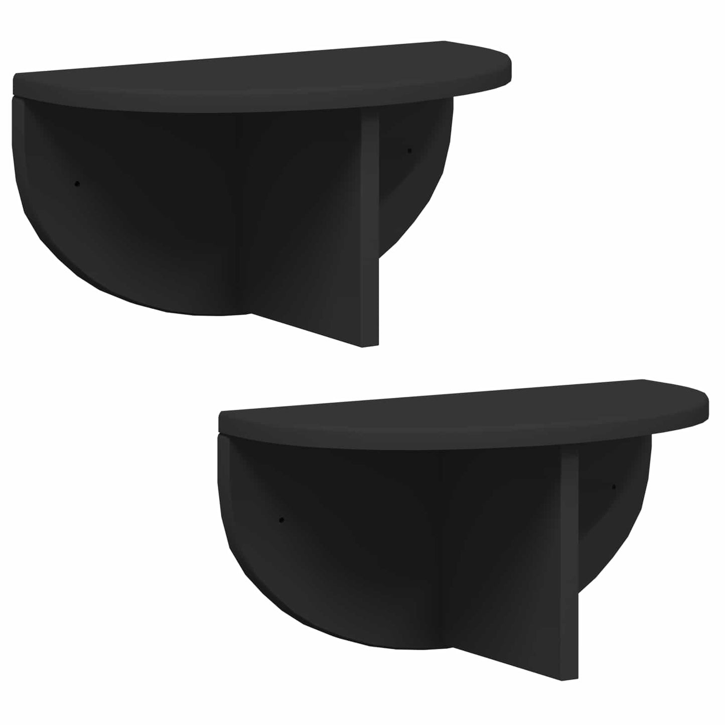 Sieninė lentyna 2 pcs Juoda 38 x 19 x 19 cm Apdirbta mediena