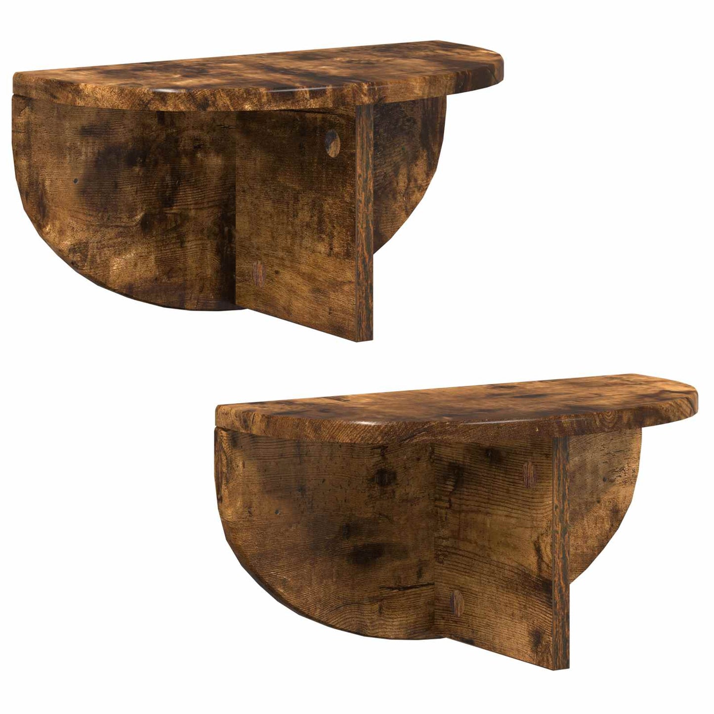 Sieninė lentyna 2 pcs Rūkyta ąžuolas 38 x 19 x 19 cm