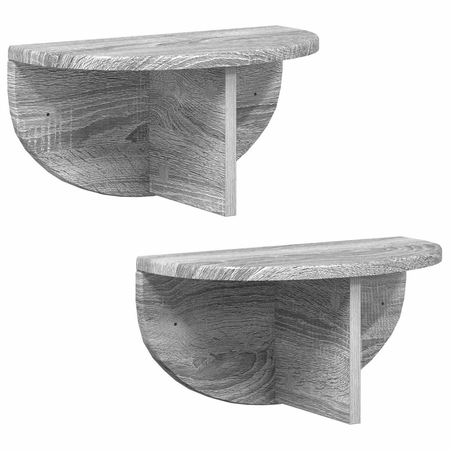 Sieninė lentyna 2 pcs Pilkas Sonoma 38 x 19 x 19 cm