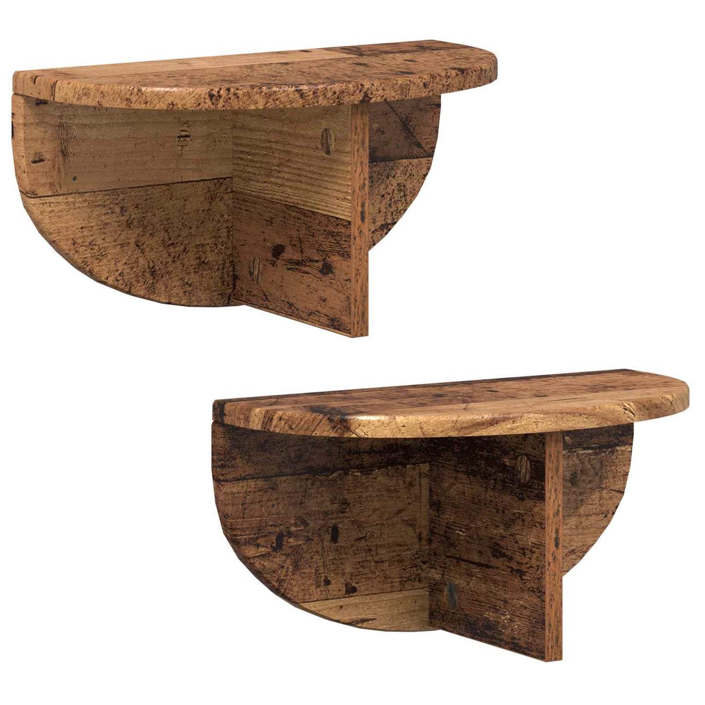 Sieninė lentyna 2 pcs Senas medis 38 x 19 x 19 cm