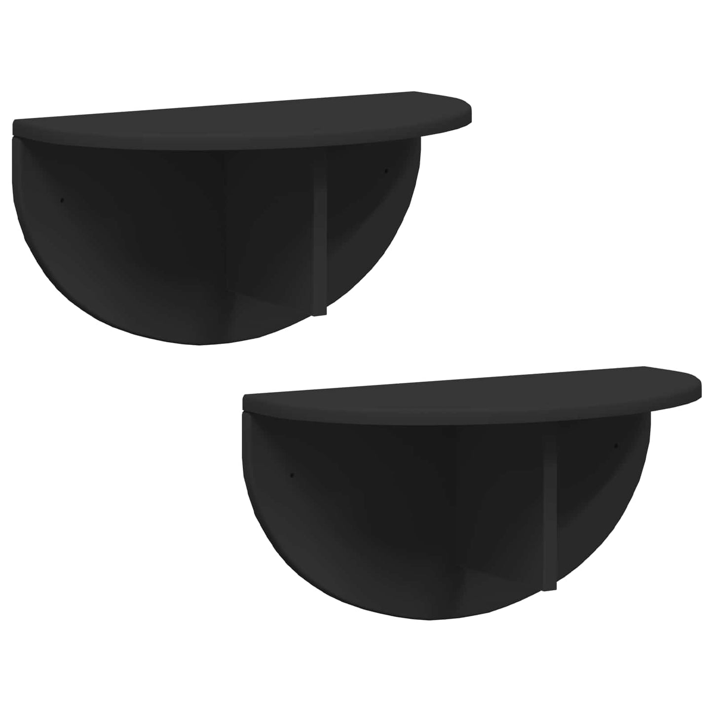 Sieninė lentyna 2 pcs Juoda 38 x 19 x 19 cm Apdirbta mediena