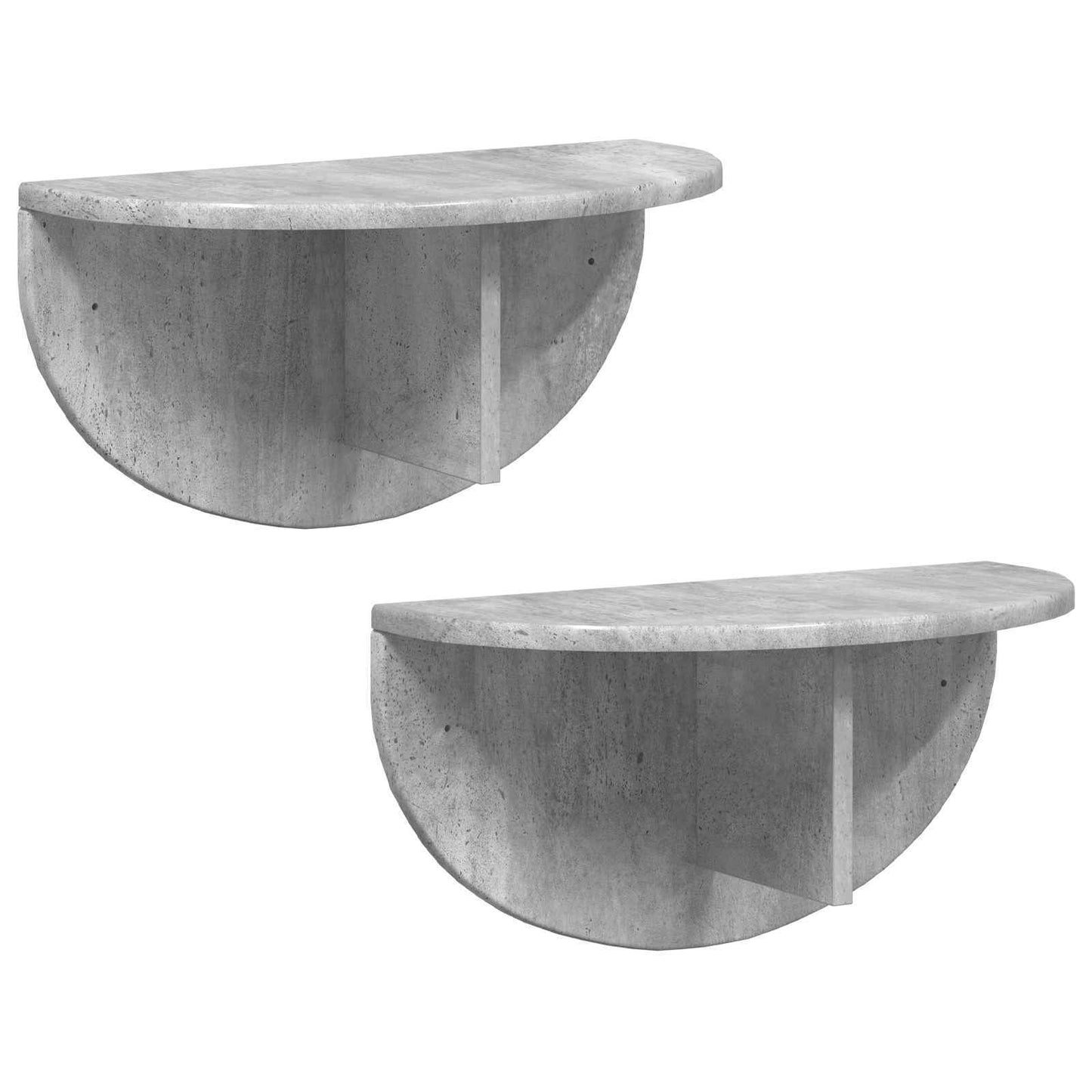 Sieninė lentyna 2 pcs Betono pilka 38 x 19 x 19 cm