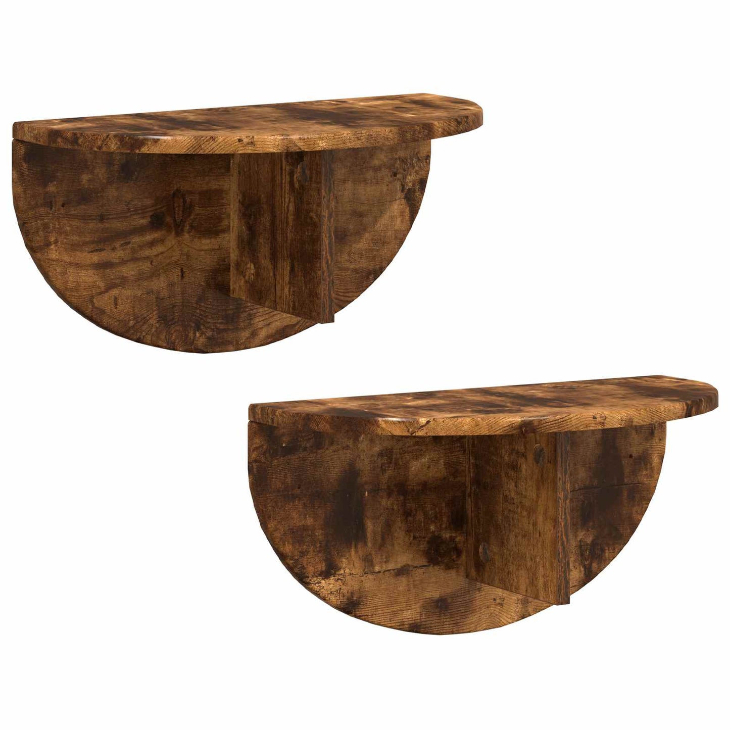 Sieninė lentyna 2 pcs Rūkyta ąžuolas 38 x 19 x 19 cm