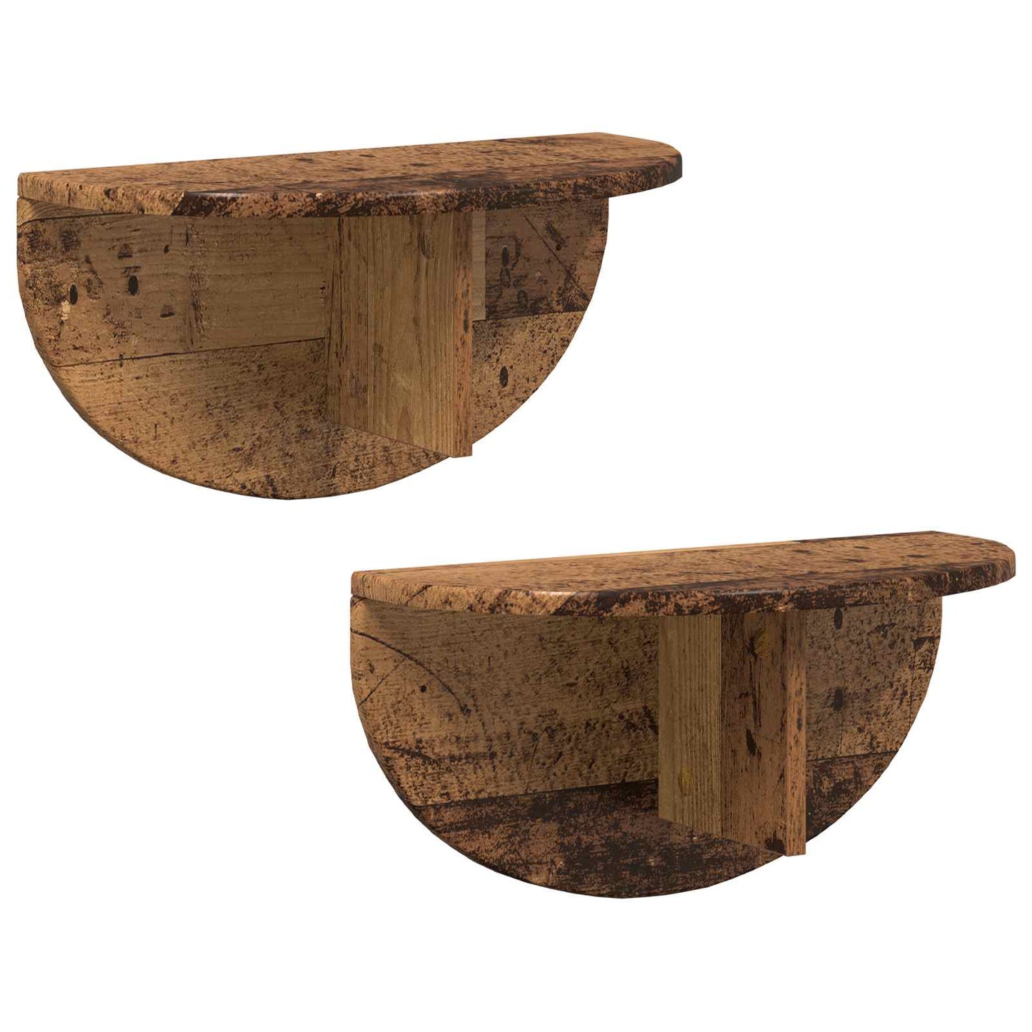 Sieninė lentyna 2 pcs Senas medis 38 x 19 x 19 cm