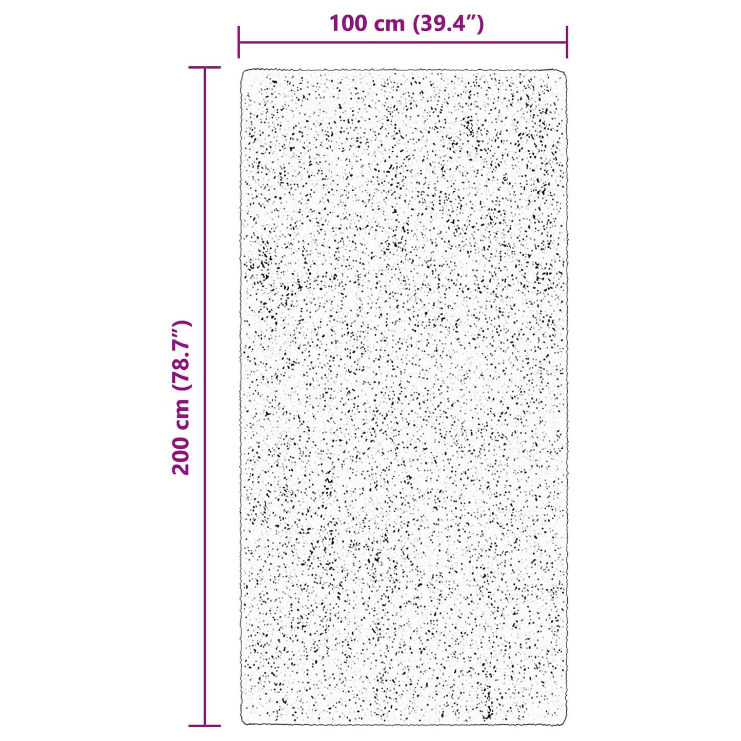 Zoninės kiliminės dangos Stačiakampio HUARTE Ruda 200 x 100 cm