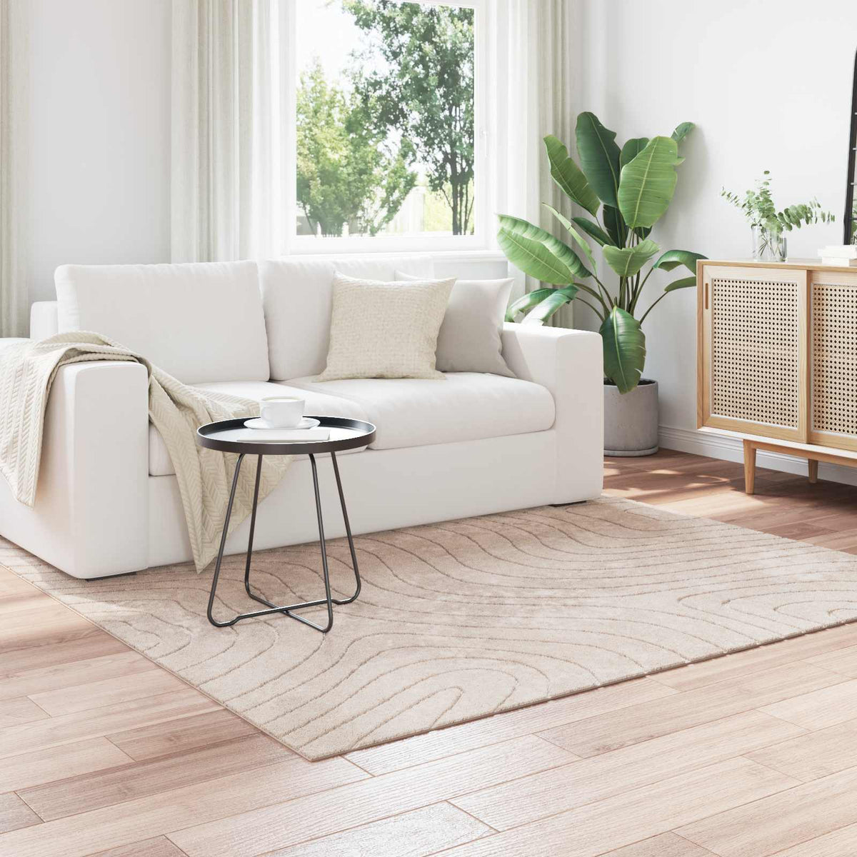 Vidaus ir lauko kilimas PALMERAS Smėlio 200 x 200 cm