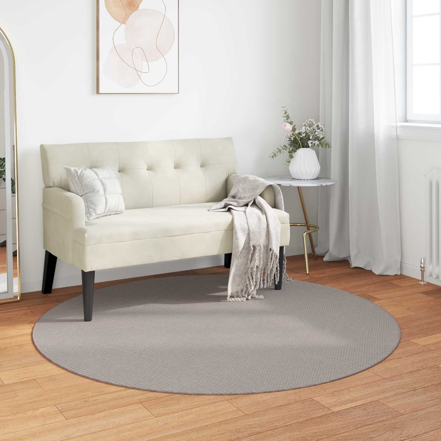Zoninės kiliminės dangos Apvali Kremas ir Taupe Ø 120 CM