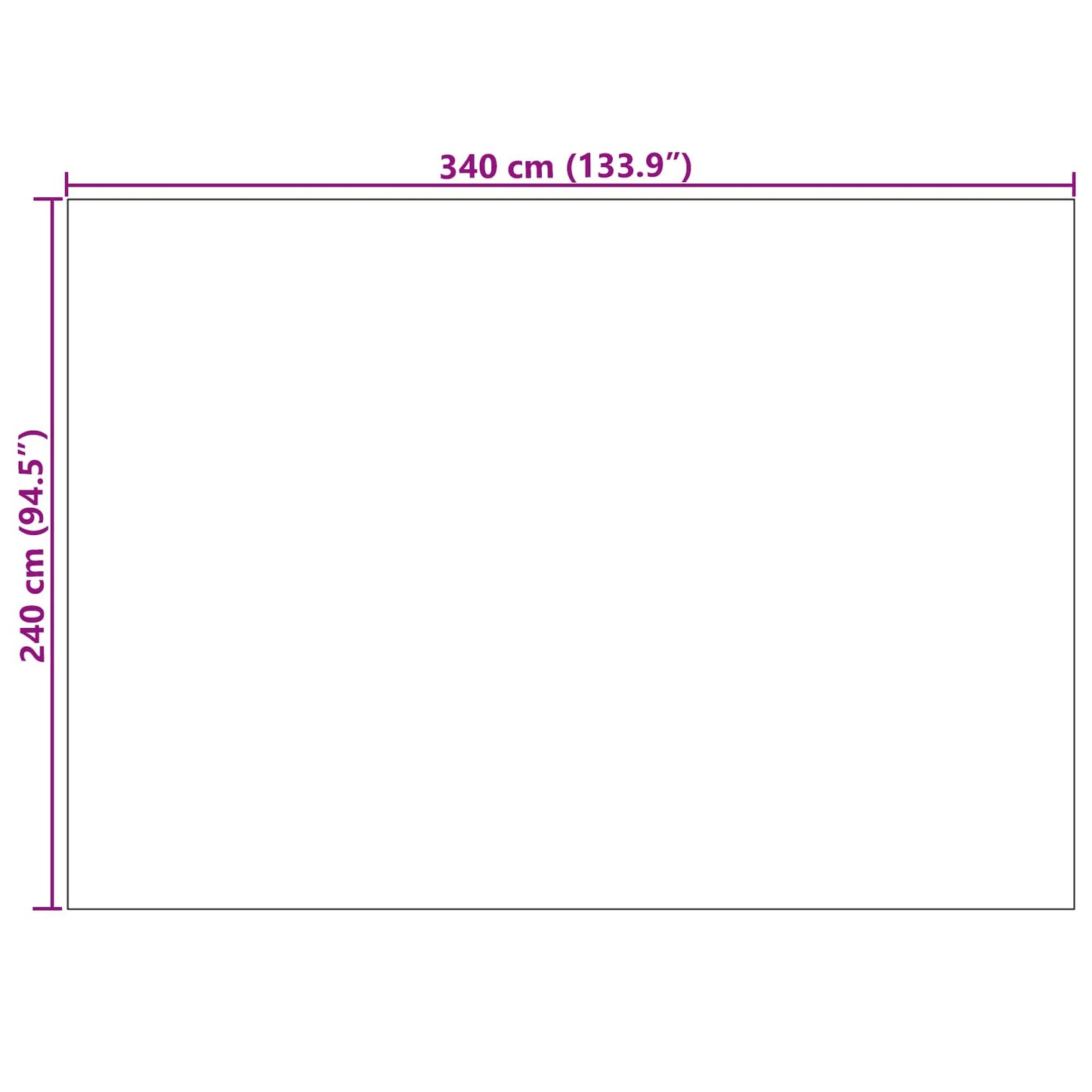 Zoninės kiliminės dangos Stačiakampio Kreminė 340 x 240 cm