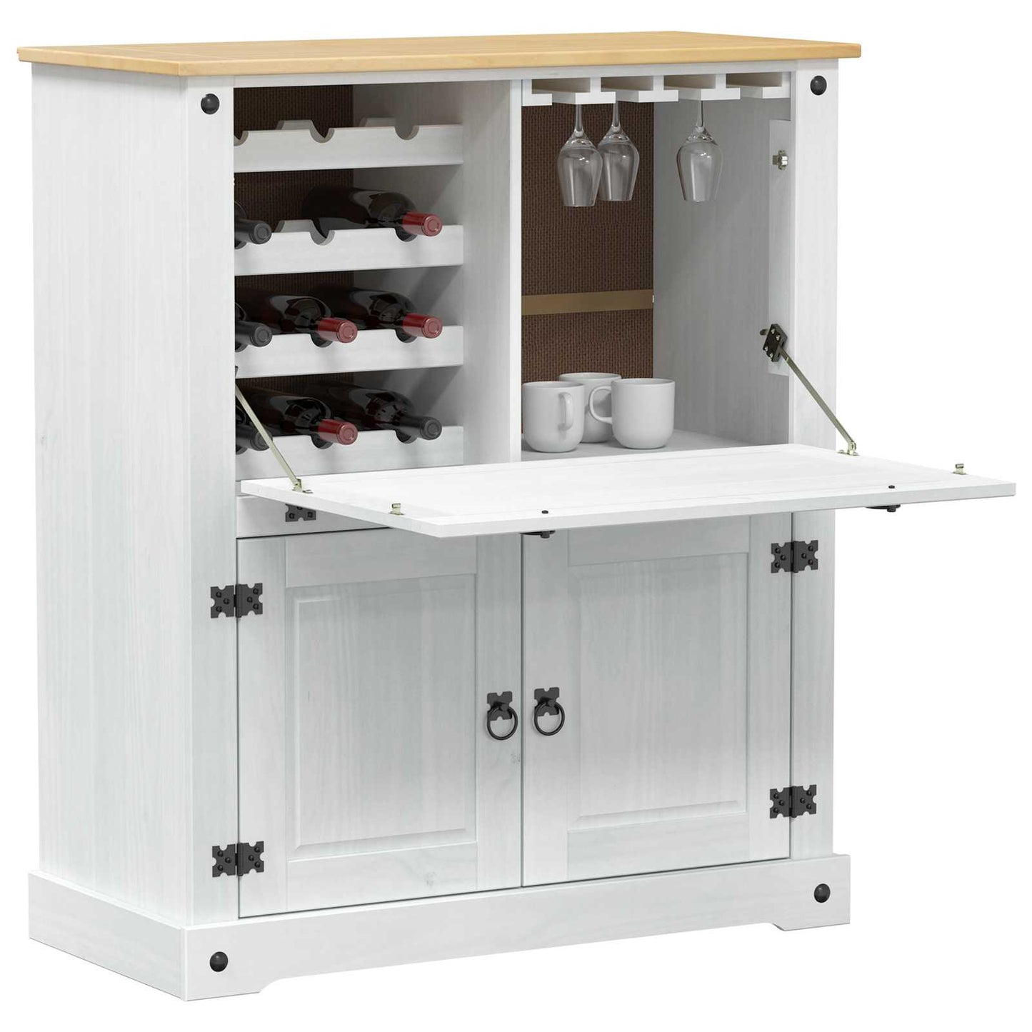 Vyno spinta Balta 97 x 45 x 114 cm Kietos pušies mediena